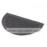 Půlkruhová PVC předložka, šedá k WC 41x25cm