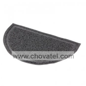 Půlkruhová PVC předložka, šedá k WC 41x25cm
