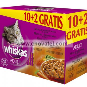 Whiskas kapsa menu ze 4 druhů masa 12ks
