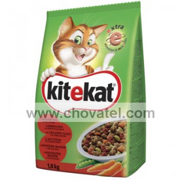 Kitekat s hovězím masem a zeleninou 1,8kg
