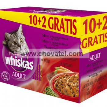 Whiskas kapsa menu tmavé maso 12ks
