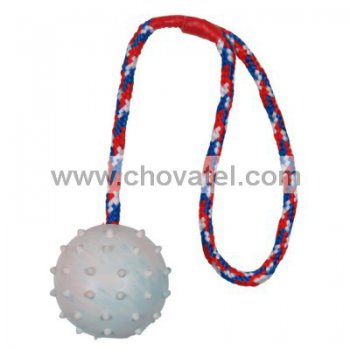 Vrhací míč hrbolatý na šňůře 6cm/30cm