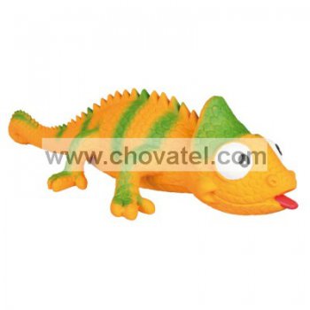 Latexový chameleon žluto/zelený 40cm
