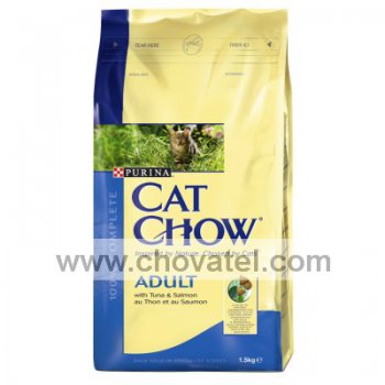 Purina Cat Chow Adult - Tuňák, losos 1,5kg