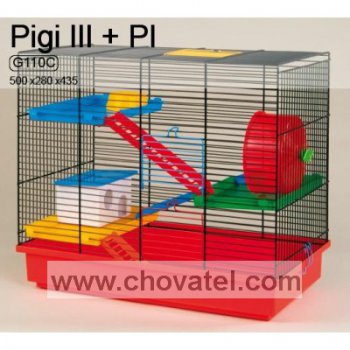 Klec PIGI III + vybavení plastové 50x28x43cm