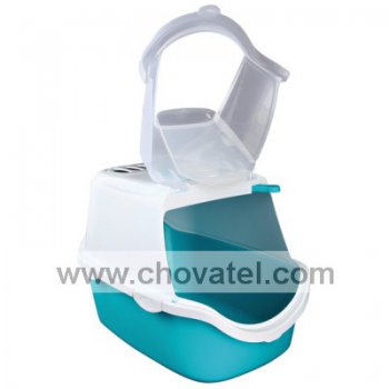WC Vico kryté s dvířky a filtrem, Easy Clean, tyrkysovo/bílé 56x