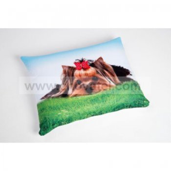 Polštářek textil Foto Yorkšír bílá 50 x 40 cm