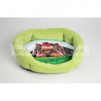 Polštář ovál textil Foto Yorkšír 50cm + Korpus 8 hran zelený 55c