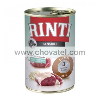 Konzerva Rinti Sensible jehněčí s rýží 400g
