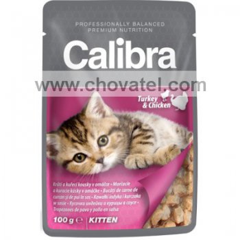 Calibra Cat kapsa Kitten krůtí a kuřecí v omáčce 100g