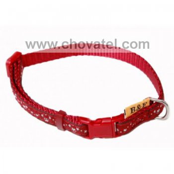 Obojek popruh HVĚZDIČKY 10mmx26cm bordo