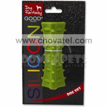 Hračka Dog Fantasy silikon hranol tříboký tmavě zelený 12,5cm