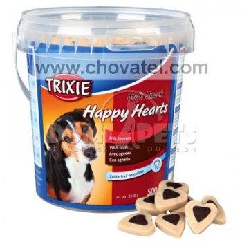 Soft Snack Happy Hearts - srdíčka jehněčí s rýží 500g kyblík