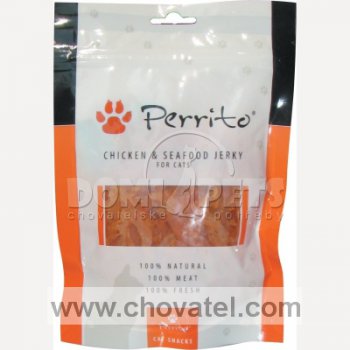 Perrito Chicken & Seafood jerky pro kočky 100g