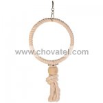 Závěsný bavlněný kruh s dřevěnou koulí 24cm TRIXIE