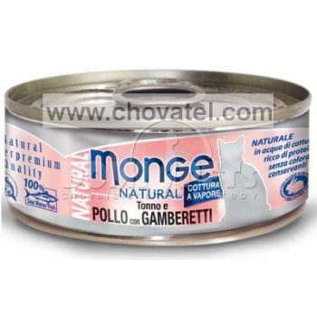 Monge Natural kuřecí maso s krevetami pro kočky 80g