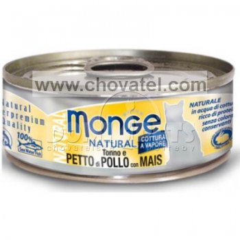 Monge Natural kuřecí maso s kukuřicí pro kočky 80g