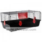 Klec SMALL ANIMAL Ludvík černá s červenou výbavou 58x56x31cm