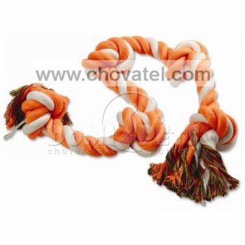 Uzel bavlněný oranžovo-bílý 95cm, 5 knotů