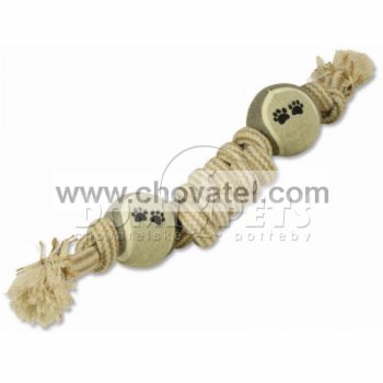 Přetahovadlo Juta rybí cop + 2 tenisáky 36cm
