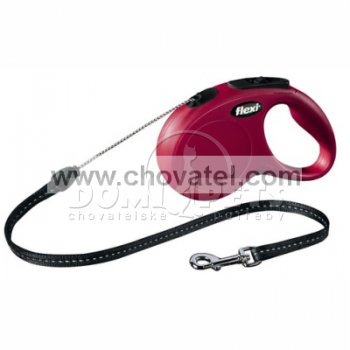 Vodítko Flexi Classic 2 (M) 5m/20kg lanko NEW červená