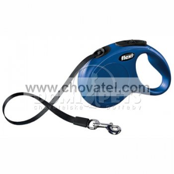 Vodítko Flexi Classic 3 (M-L) 5m/35kg pásek NEW modrá