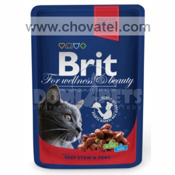 Brit Premium Cat kapsa with Beef & Peas 100g