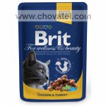 Brit Premium Cat kapsa with Chicken & Turkey 100g