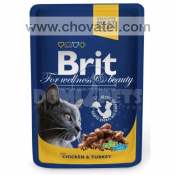 Brit Premium Cat kapsa with Chicken & Turkey 100g