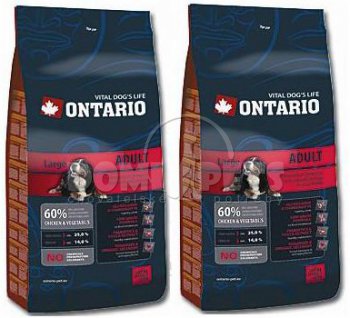 ONTARIO Adult Large Breed 2x13kg + 2,5 kg GRATIS