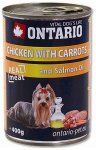 ONTARIO konzerva Chicken, Carrots, Salmon Oil 400g