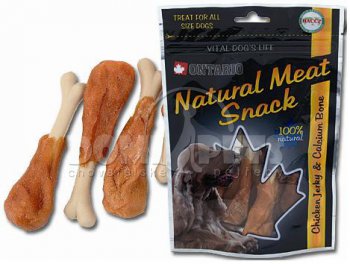 ONTARIO pochoutka Chicken Jerky + Calcium 70g