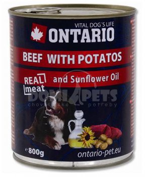 ONTARIO konzerva Beef, Potatos, Sunflower Oil 800g