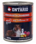 ONTARIO konzerva Venison, Cranberries, Safflower Oil 800g