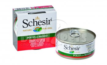 Schesir Dog Kuřecí filety a hovězí 150g