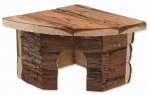Domek SA Rohový dřevěný s kůrou 16x16x11cm