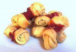 Snack - Uzel z buvolí kůže obalený kachním masem 7cm 250g
