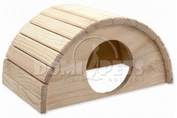 Domek SMALL ANIMAL Půlkruh dřevěný 31x20x15,5cm