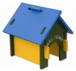 Domek SMALL ANIMAL Dřevěný barevný 17x15x17,5cm