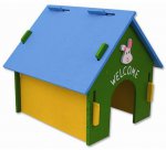 Domek SMALL ANIMAL Dřevěný barevný 30x29,5x29,5cm