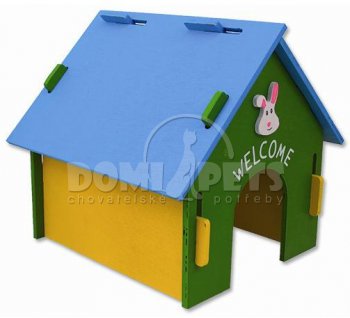 Domek SMALL ANIMAL Dřevěný barevný 30x29,5x29,5cm