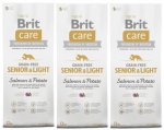 Brit Care Grain-free Senior & Light Salmon & Potato 3 x 12kg