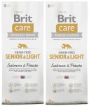 Brit Care Grain-free Senior & Light Salmon & Potato 2 x 12kg