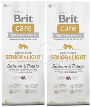 Brit Care Grain-free Senior & Light Salmon & Potato 2 x 12kg