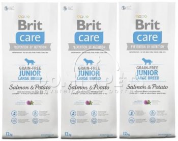 Brit Care Grain-free Junior Large Breed Salmon & Potato 3 x 12kg