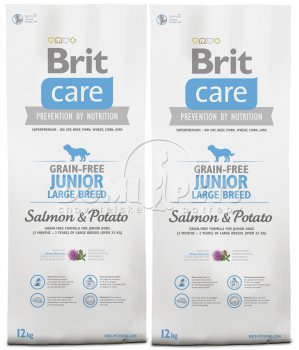 Brit Care Grain-free Junior Large Breed Salmon & Potato 2 x 12kg