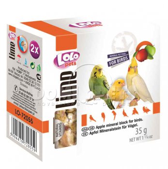 LOLOPets LIME jablkový minerální kámen pro ptáky 40g