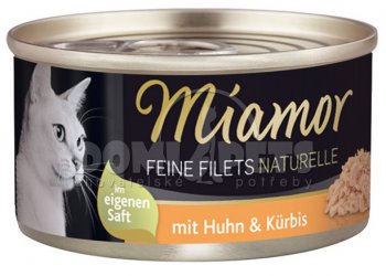 Konzerva MIAMOR Feine Filets Naturelle kuře + dýně ve šťávě 80g