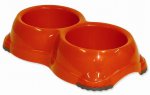 Dvojmiska MC plastová protiskluzová oranžová 2x330ml
