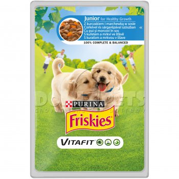 Friskies kapsička Junior kuřecí s mrkví v omáčce 100g pes
